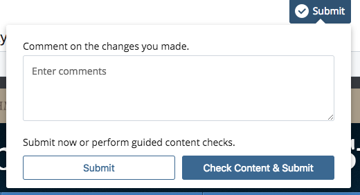 Newpage page content submit button